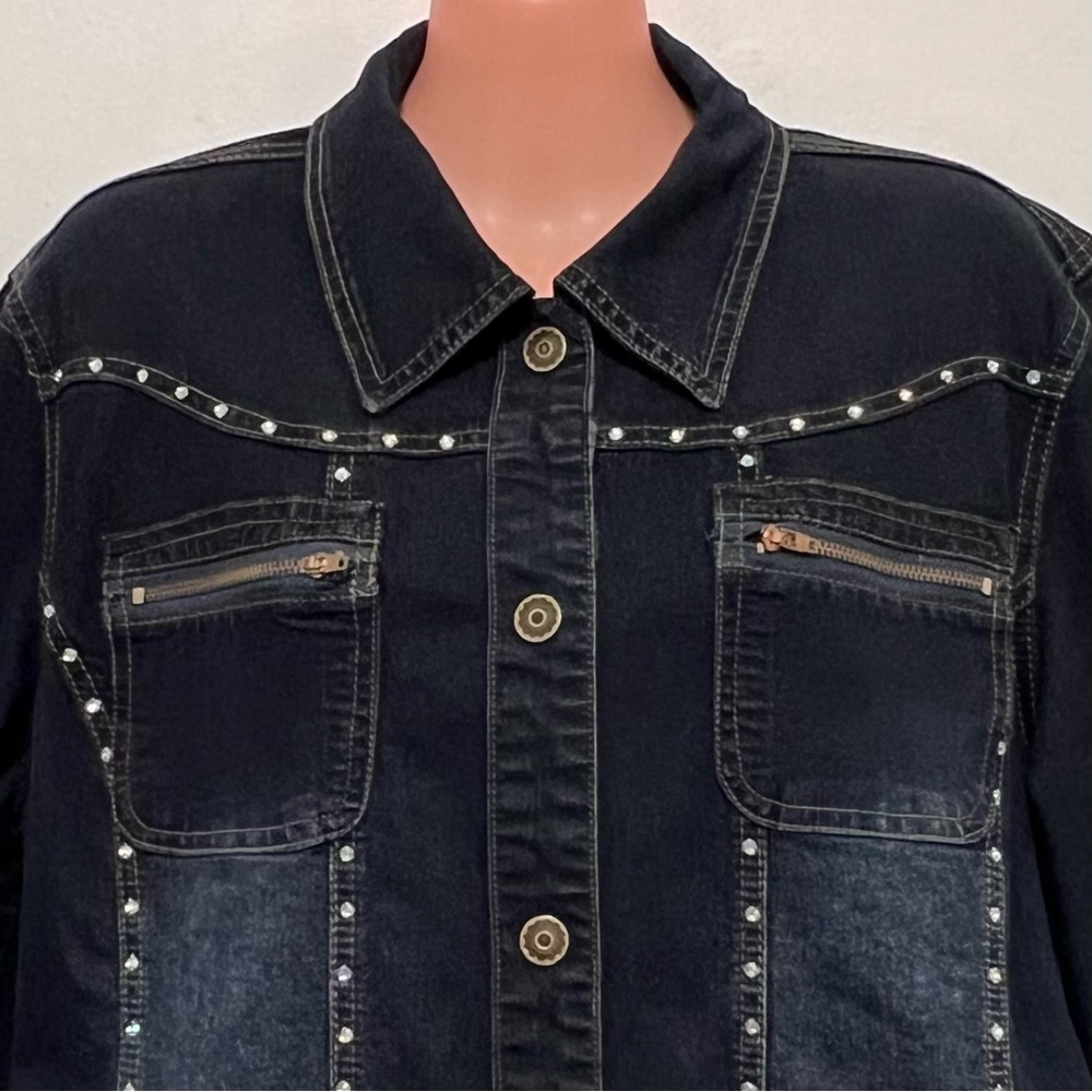 TKC Designs Long Sleeve Studded Denim Dress Western Rodeo - Picture 2 of 12